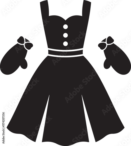 Mittens Dress silhouette vector illustration