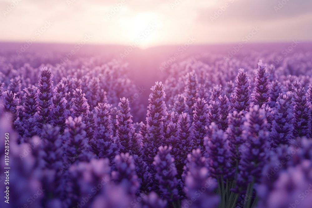Serene Sunset Lavender Field Serene Sunset Lavender Field