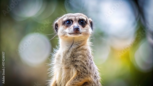 Wallpaper Mural Isolated meerkat, viewed from above, against a stark white backdrop; a crisp, high-resolution wildlife image. Torontodigital.ca