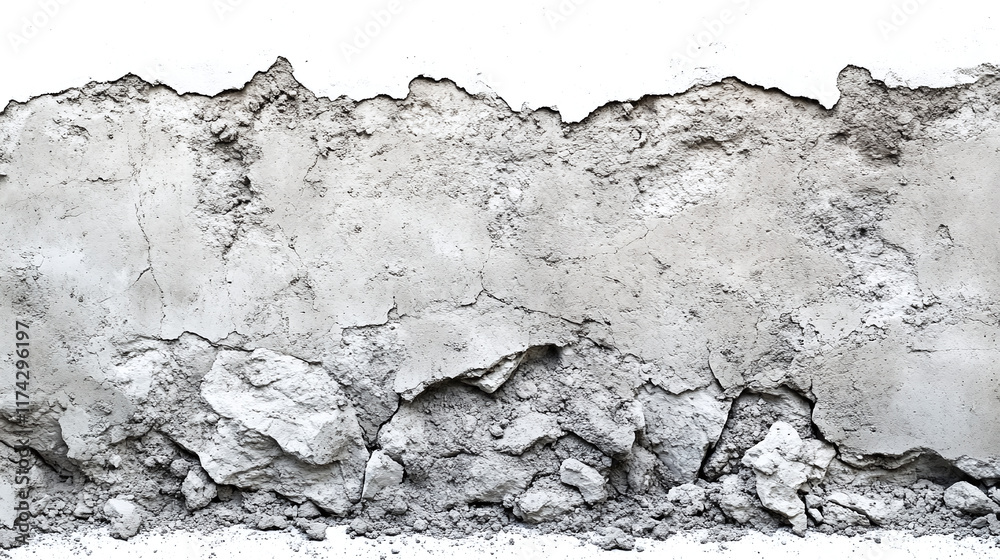 Obraz premium Cement isolated on white background. gray concrete industrial architecture and construction building material, grey stone texture structure, rough masonry powder.