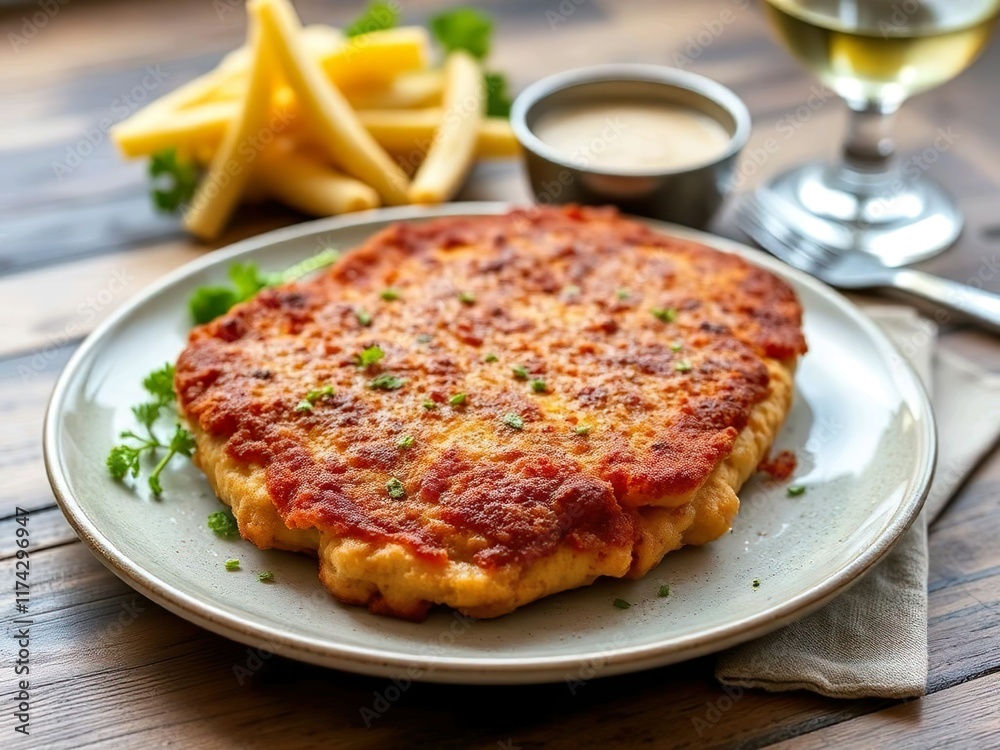 Wiener Schnitzel is a food originating from Austria: Thin patties of beef fried in breadcrumbs. Wiener Schnitzel is a food originating from Austria: Thin patties of beef fried in breadcrumbs.