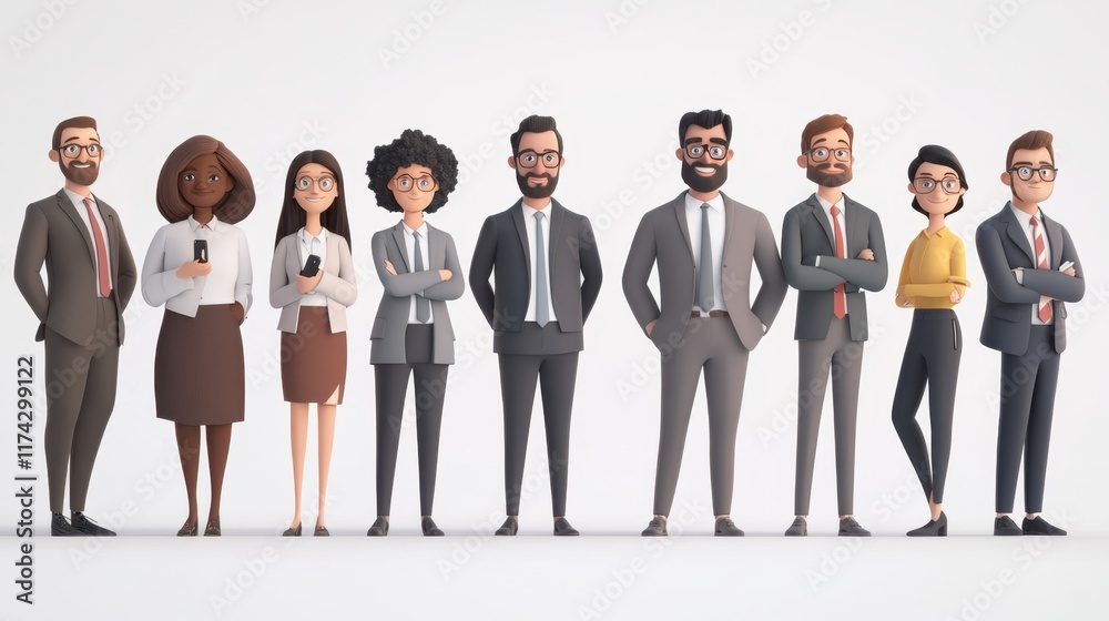 Obraz premium A Diverse Team of Successful Business Professionals Standing Together, Representing Unity and Collaboration in the Modern Workplace