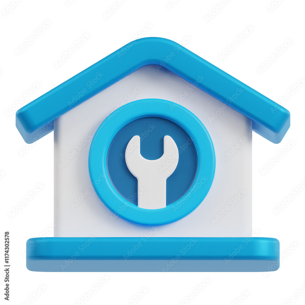 home tech support 3d icon isolated on the white background