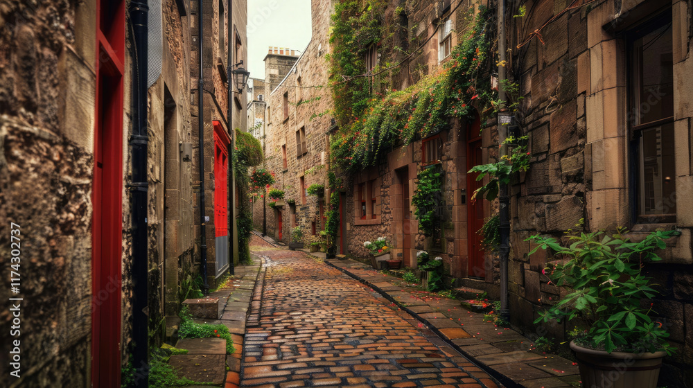 Fototapeta premium narrow street in the town