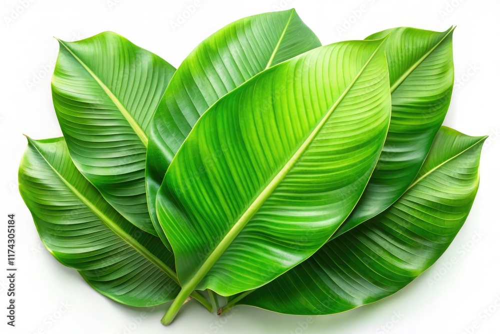 Macro Green Leaves Group - Banana Leaf, Garden Tree - Graphic Design Clipping Path