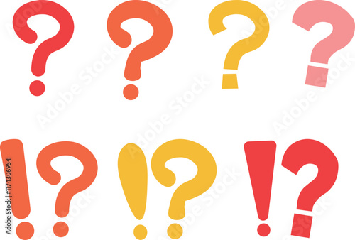 ハテナとびっくりマーク クエスチョンマークのベクターイラスト