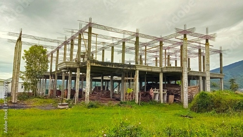 construction of public buildings in wonosobo, central java, Indonesia. For construction and architecture content. 