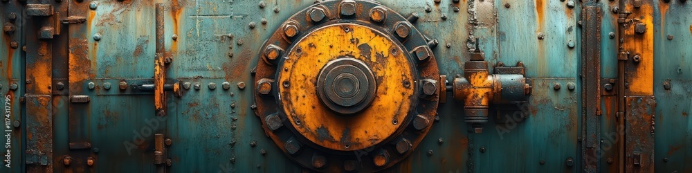 Rusty Industrial Machine Close-Up: A Grunge Texture Masterpiece