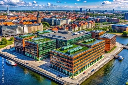 Modern PWC Copenhagen Office Aerial, May 2023, Denmark photo