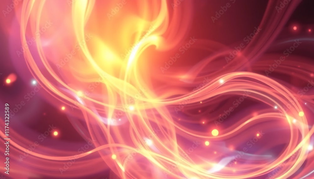 Abstract Warm Light Swirls Glowing Energy Design Pink Orange Background Abstract Warm Light Swirls Glowing Energy Design Pink Orange Background