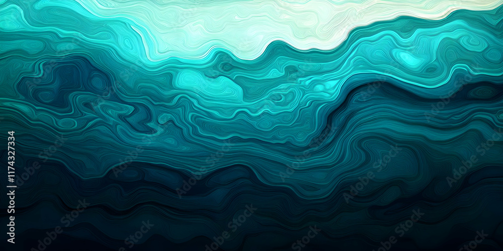 Teal Abstract Wave Background Illustration