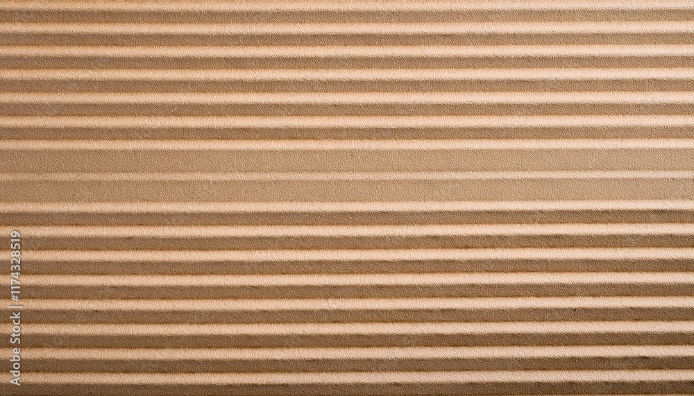 Close-up view of textured cardboard with horizontal lines.  Natural beige tones.