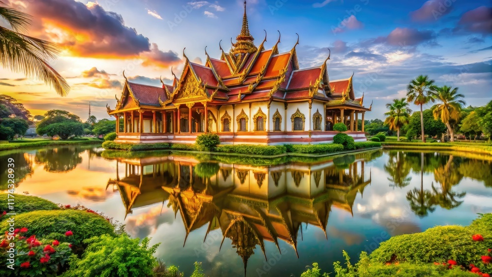 Naklejka premium Old Phatthalung Palace: Historic Thai Governor's Residence