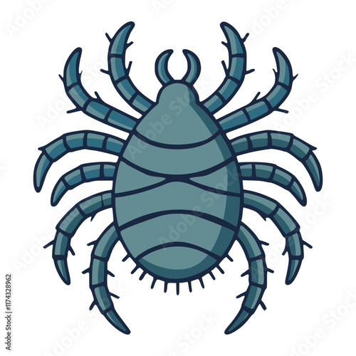 mite tiny animal nature flat color vector illustration template design