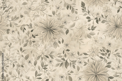 Wallpaper Mural Mandala created with clean, detailed contour lines, showcasing symmetrical geometric and floral patterns. Minimalistic design with an artistic, balanced aesthetic Torontodigital.ca