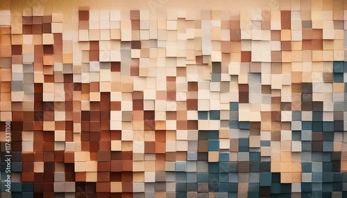 Wallpaper Mural Abstract pixelated art in warm earth tones. Torontodigital.ca