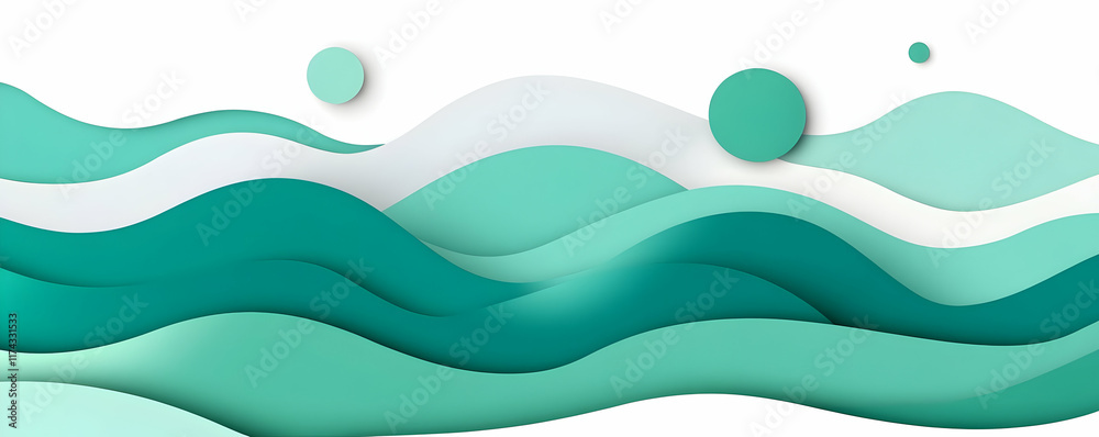 Teal Wave Abstract Background Illustration Teal Wave Abstract Background Illustration