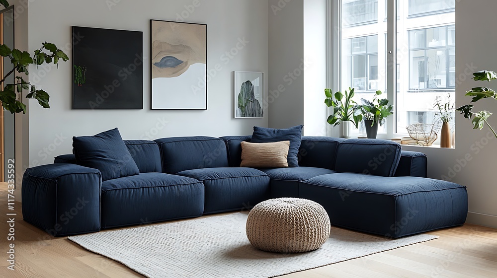 Fototapeta premium Relaxing modern lounge cozy living room interior design ideas
