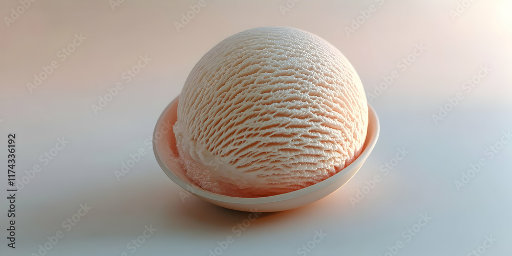 Fototapeta premium Creamy Ice Cream Scoop 3D Render
