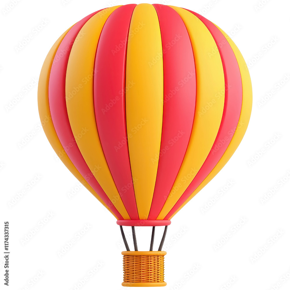 Fototapeta premium Colorful Hot Air Balloon Against White Background