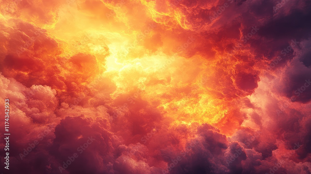 Fiery skies with space for design. Magic fantasy sky Fiery skies with space for design. Magic fantasy sky