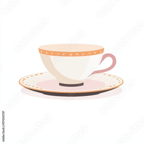 Simple 2D Cartoony Tea Cup Design for Game Asset Creation