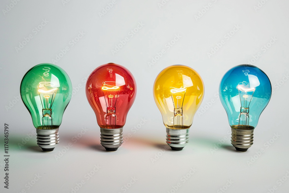 Creative Business Idea Concept: Light Bulb Isolated on White Background Creative Business Idea Concept: Light Bulb Isolated on White Background