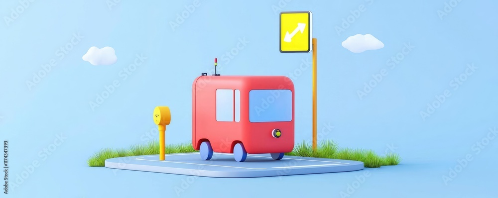 Obraz premium Digital transformation technology adaptability. Autonomous vehicle testing, engineers adapting to smart mobility, 3D illustration