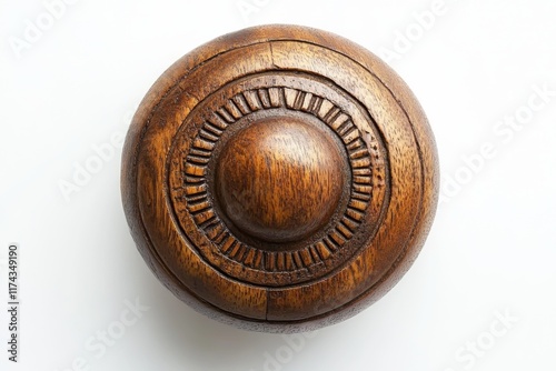 Close-up of a carved wooden bowl with intricate patterns photo