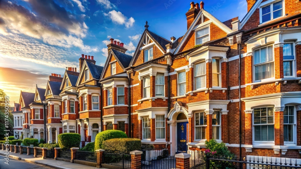 Fototapeta premium Restored Victorian Row Houses in Clapham, London