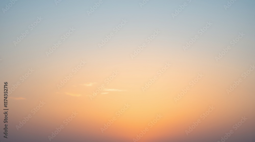 Fototapeta premium Serene Sunset Gradient in Soft Pastel Colors Over Calm Horizon