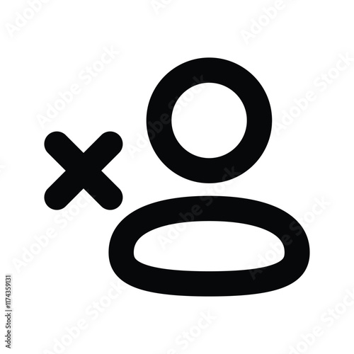 User removal, linear style icon. User profile icon with an deletion symbol, removal . Editable stroke width.