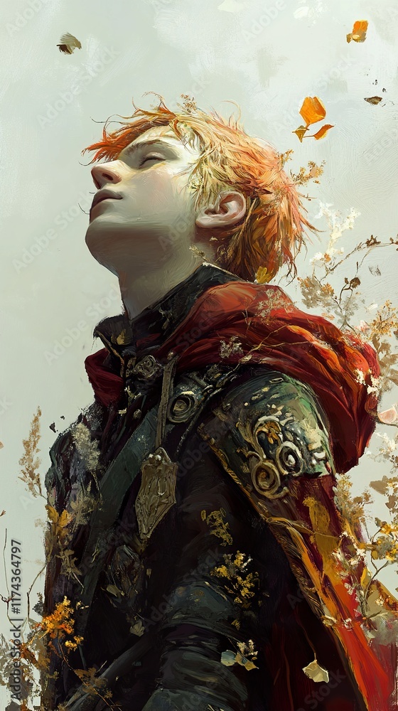 Fototapeta premium Serene Autumn Portrait: A Fantasy Painting