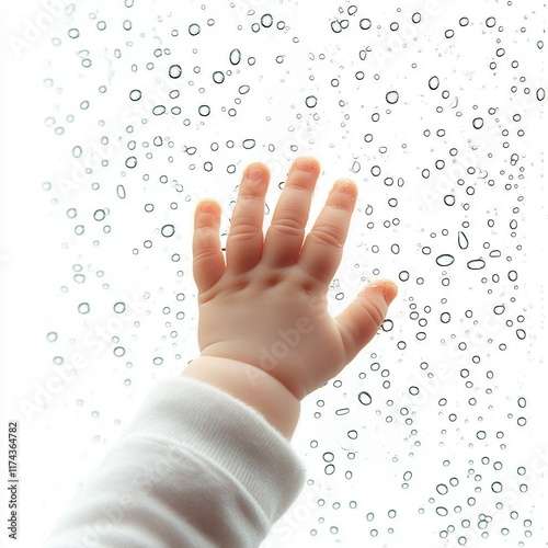 A kid Observing Raindrops photo