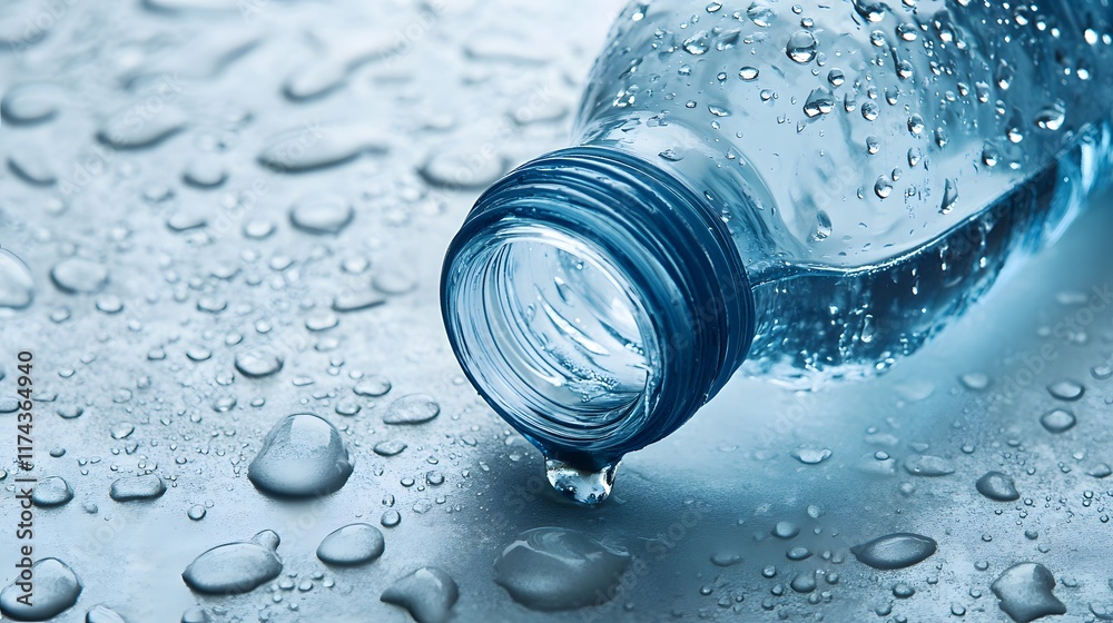 Pouring water from a bottle kitchen table product photography indoor environment close-up view refreshment concept Pouring water from a bottle kitchen table product photography indoor environment close-up view refreshment concept