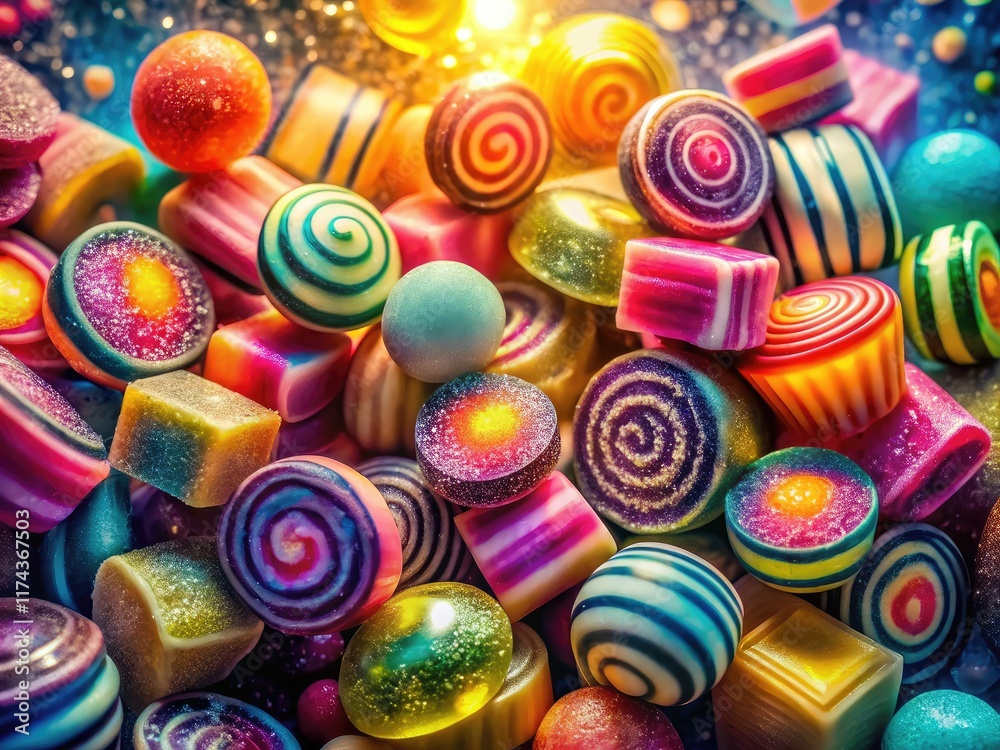 Fototapeta premium Surreal Licorice Double Exposure Photography, Sweet Treats, Abstract Candy