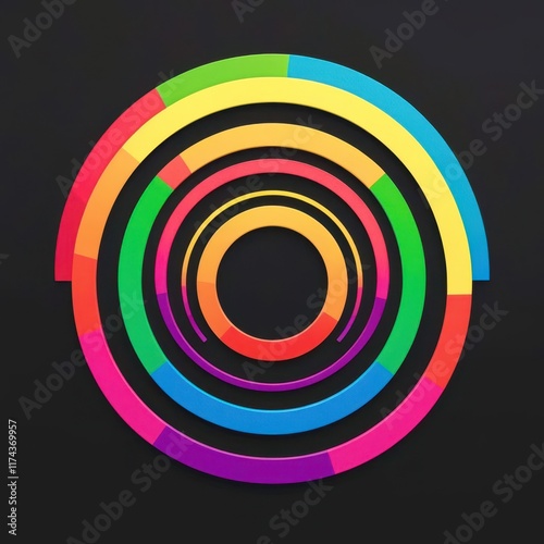 Colorful circle with a rainbow of colors
