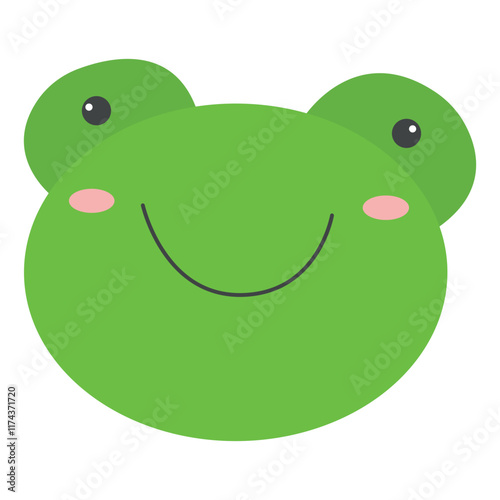 Cute Cartoon Frog Illustration. suitable for children's products, nature themed designs, and cheerful content creation projects.
