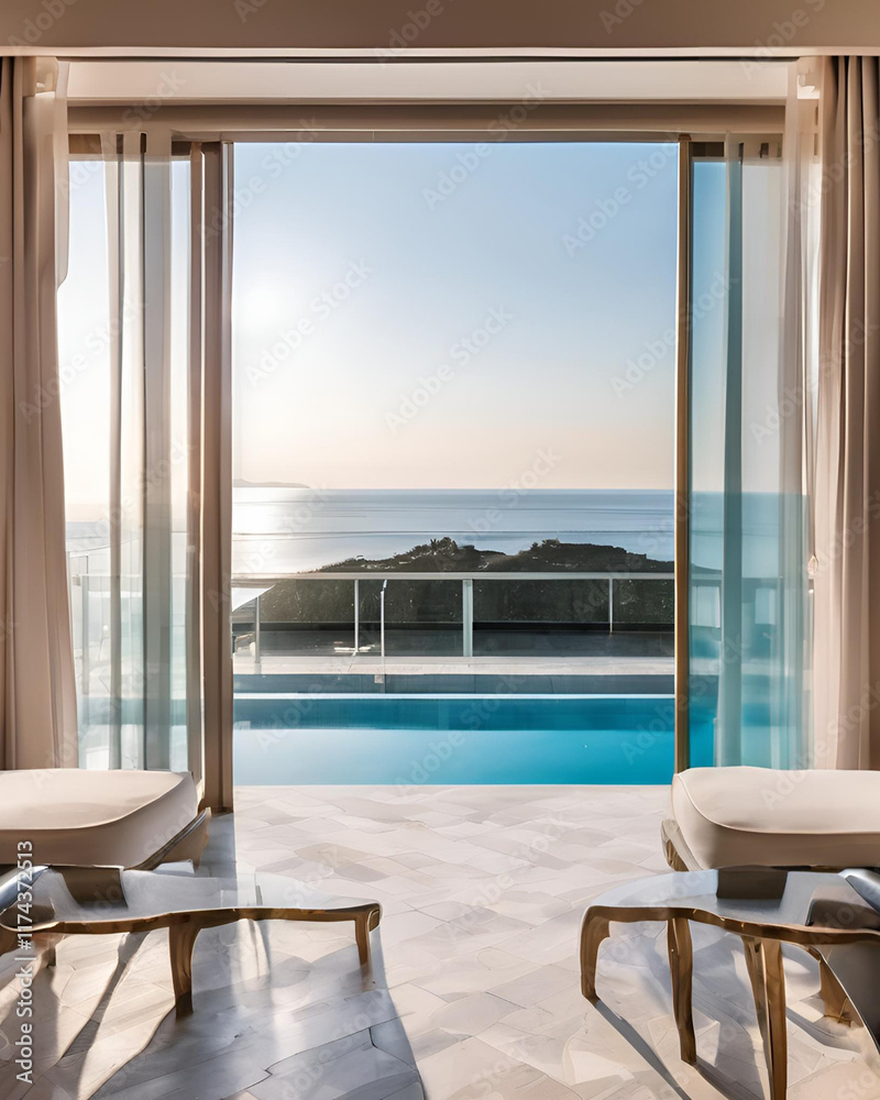 Fototapeta premium luxury villa, sea front villa, beachfront villa, villa with pool, oceanfront villa, luxury vacation, ocean view, private pool, seaside villa, beachfront property, luxury accommodation, coastal retreat