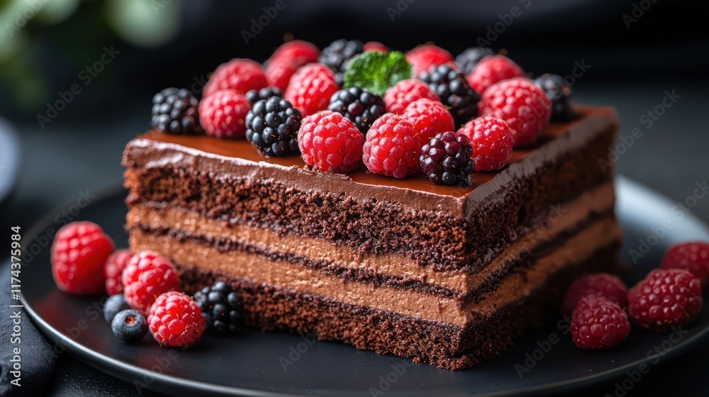 Decadent Chocolate Layer Cake with Fresh Berries Decadent Chocolate Layer Cake with Fresh Berries