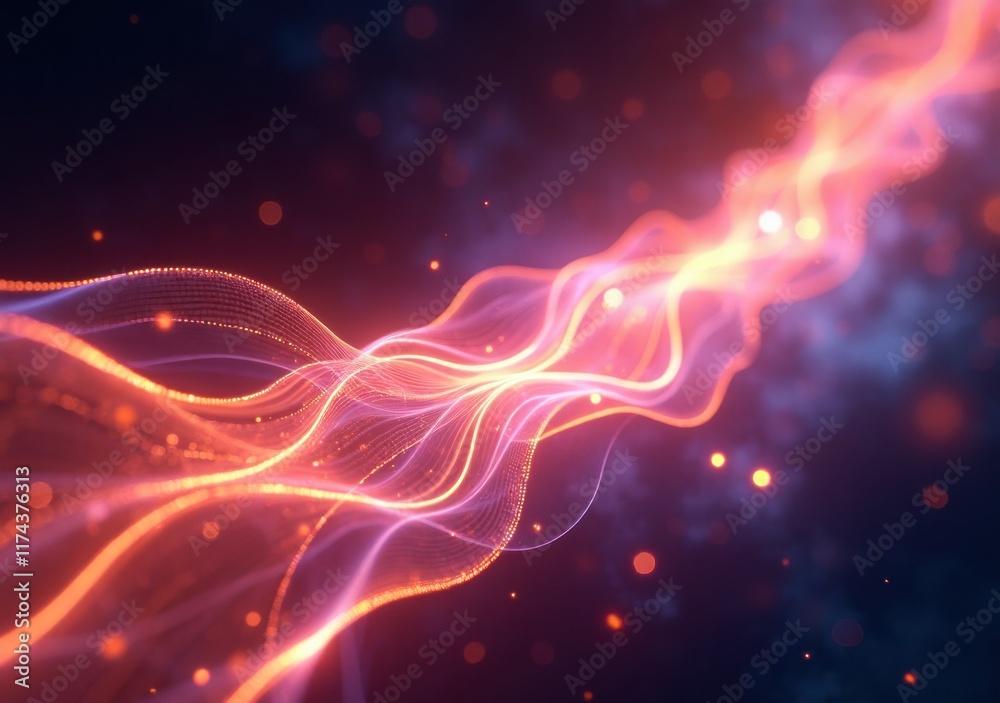 Fototapeta premium Colorful flowing lines create an abstract digital art piece in vibrant hues