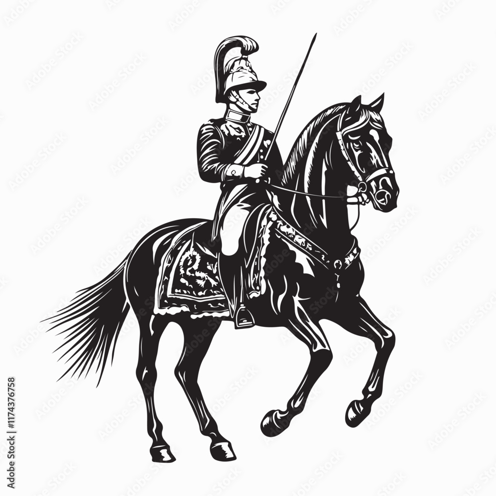 Royal Horse Guards Stock Vectors and Vector Art isolated on white background. Royal Horse Guards Stock Vectors and Vector Art isolated on white background.