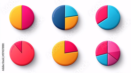 Free Download Circle division infographic icon set. Pie chart divided 4,5,6 equal parts. - GFXLoad