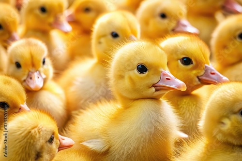 Yellow Ducklings Poultry Farm Macro Photography photo