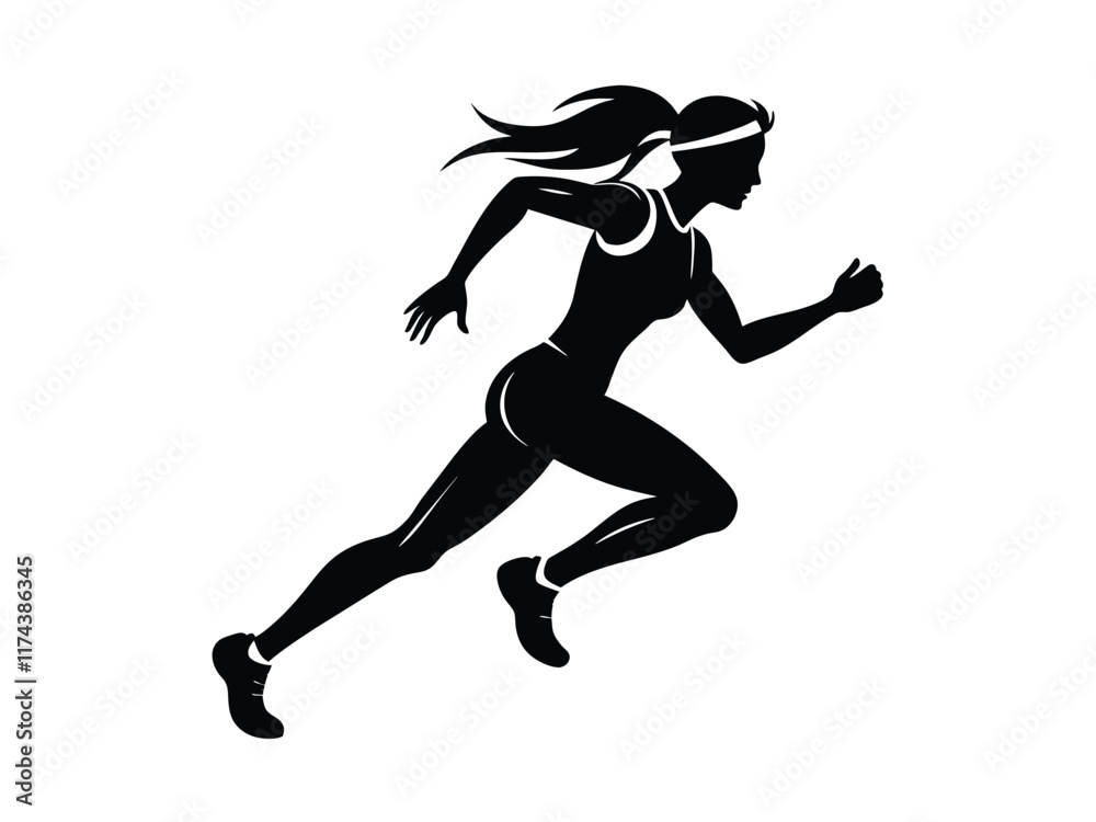 A runner-athlete-girl-sport--full-body black-and-white.eps A runner-athlete-girl-sport--full-body black-and-white.eps