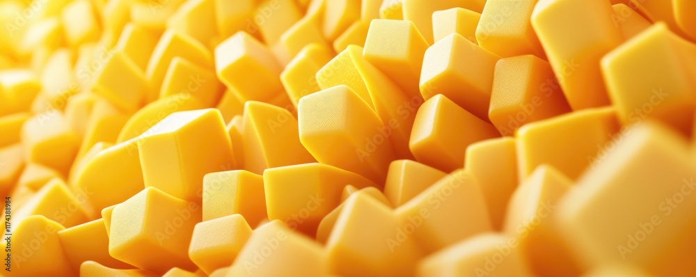 Abstract close-up of textured yellow foam shapes Abstract close-up of textured yellow foam shapes