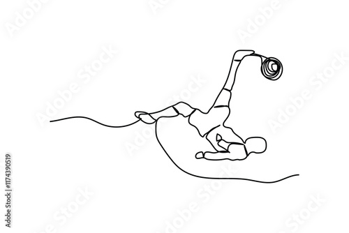 logo design continuous line somersault kick