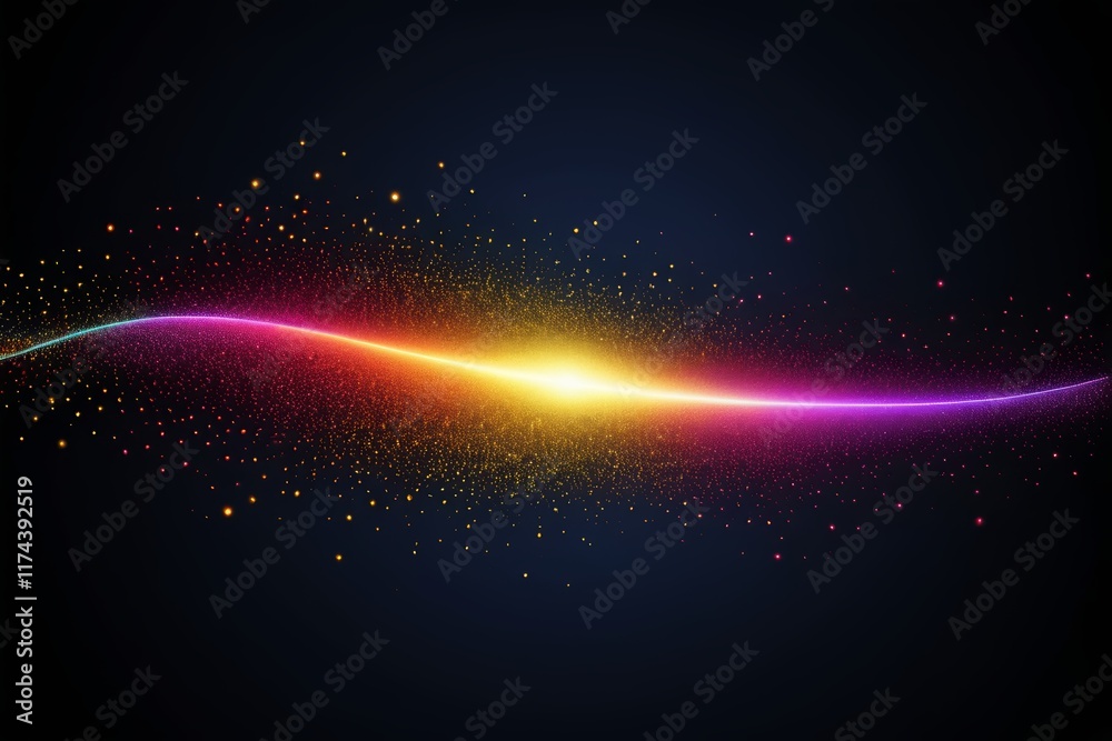 Fototapeta premium a close up of a colorful wave of light on a dark background