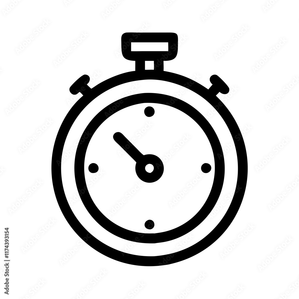 Minimalist Stopwatch Illustration for Sports and Fitness Themes Minimalist Stopwatch Illustration for Sports and Fitness Themes