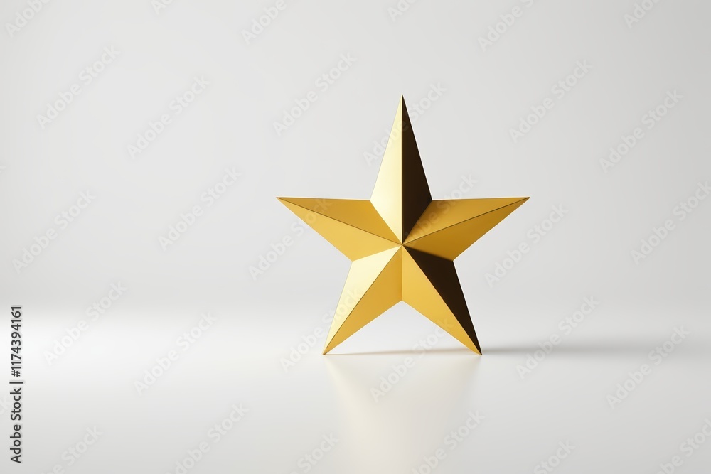 Fototapeta premium there is a gold star that is standing on a white surface